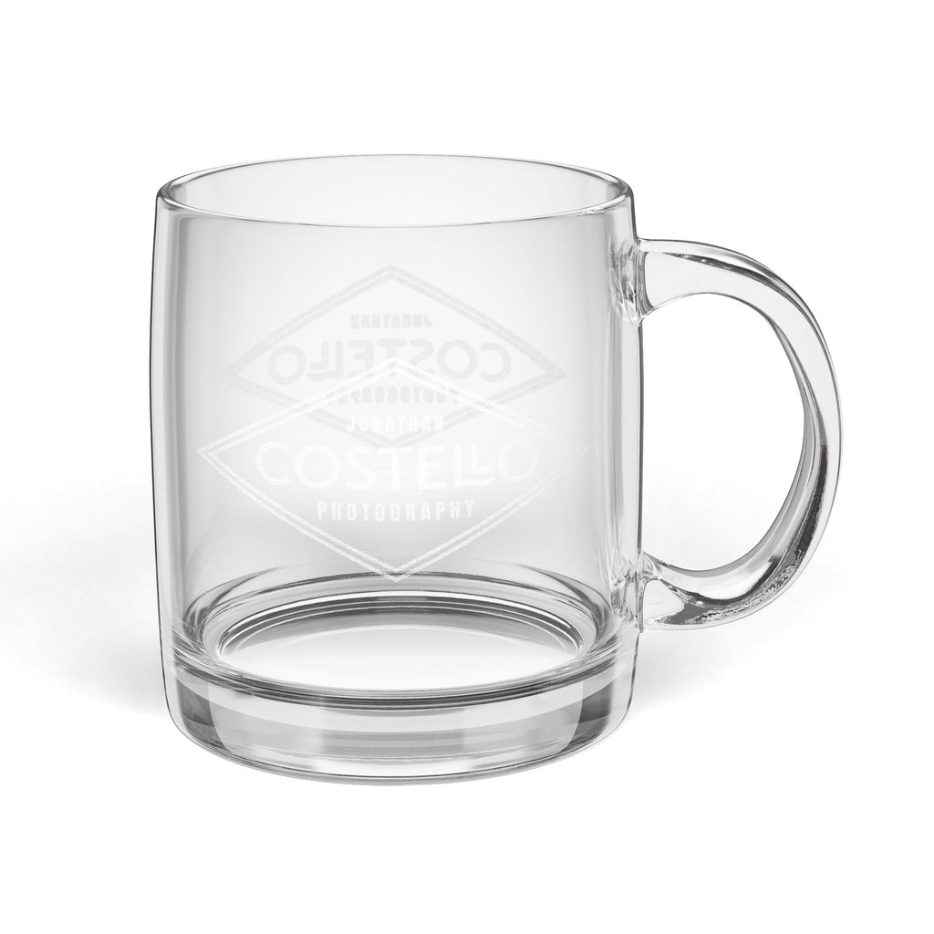 The Clear Choice: Engraved Glass Mug, 12.25 oz