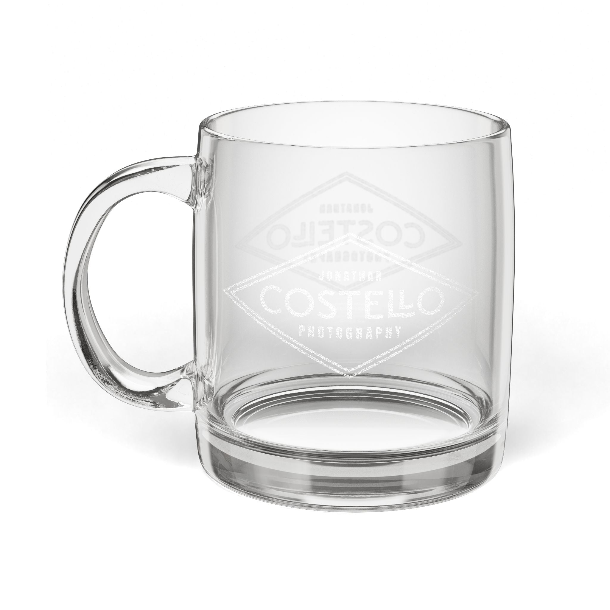 The Clear Choice: Engraved Glass Mug, 12.25 oz