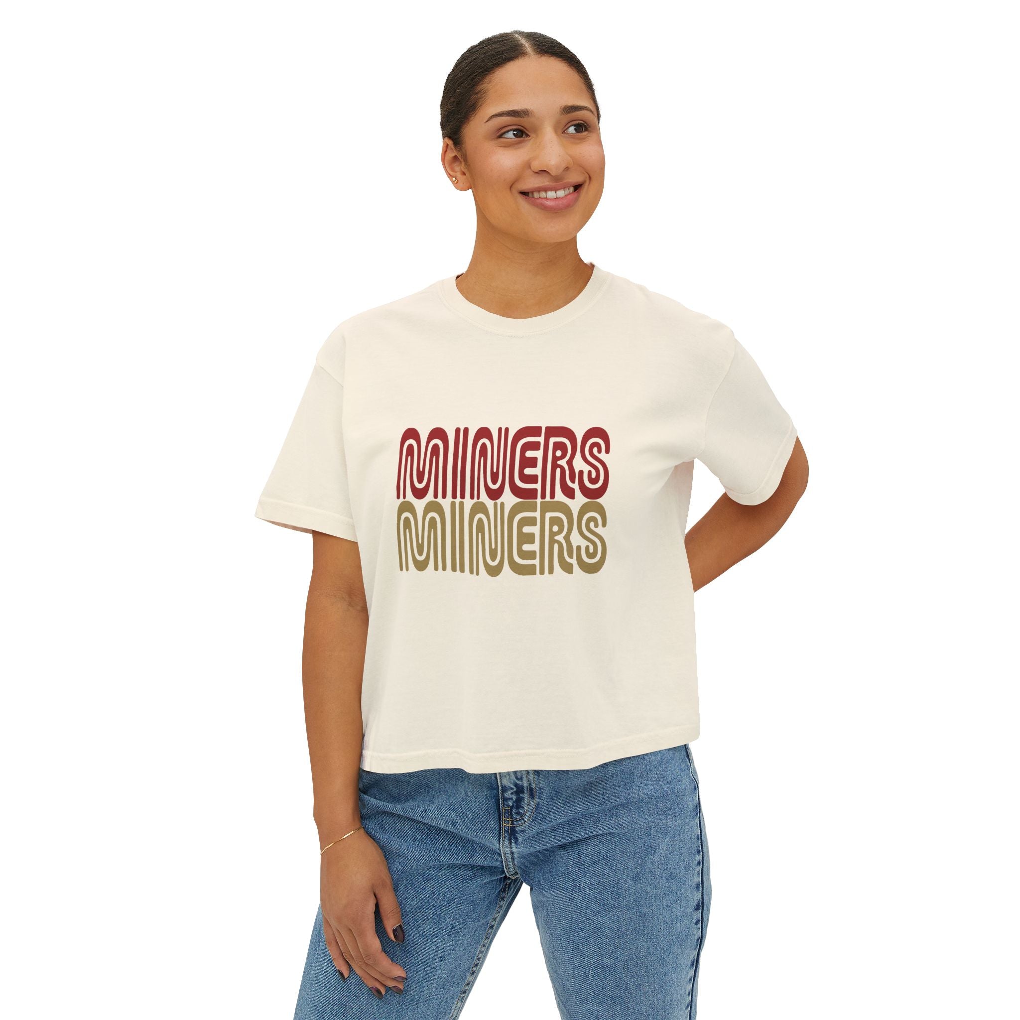 Women’s Retro SF "MINERS" Boxy Tee – Vintage Transit Edition
